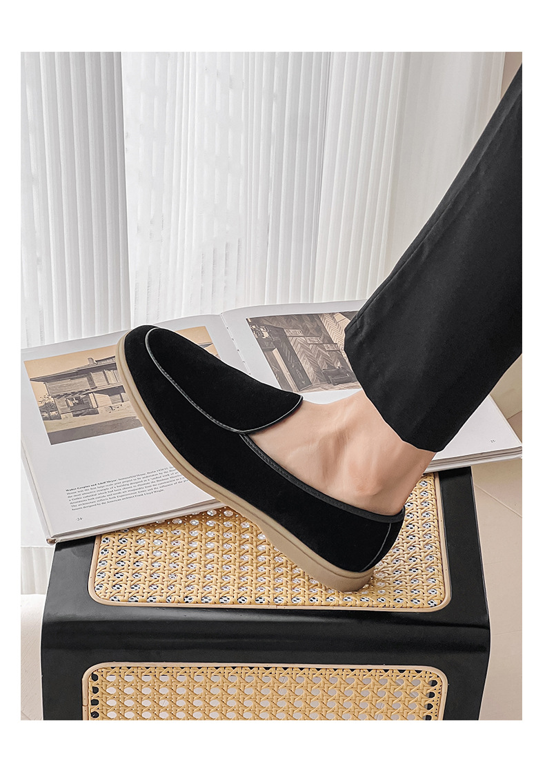 Men's Shoes Formal Shoes Spring New Loafers One Foot Stirrup Soybean Shoes_vogvips.com