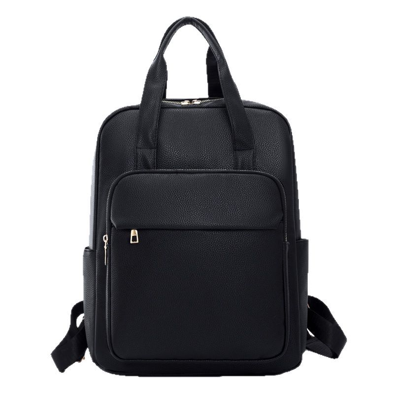 Mochila de computadora de cuero suave de 15 pulgadas al por mayor transfronteriza 2024 nueva mochila portátil de embarque de viaje de negocios de gran capacidad