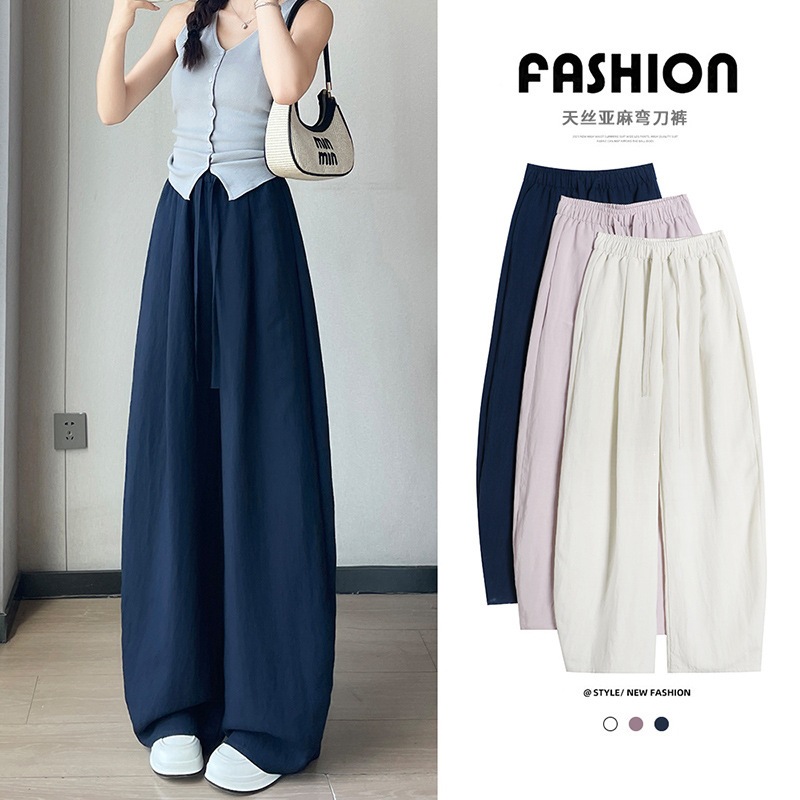 Irina 2026 New Linen Wide-Leg Pants for Women, Summer Thin Style, Relaxed Loose Casual Cotton-Linen Women's Pants