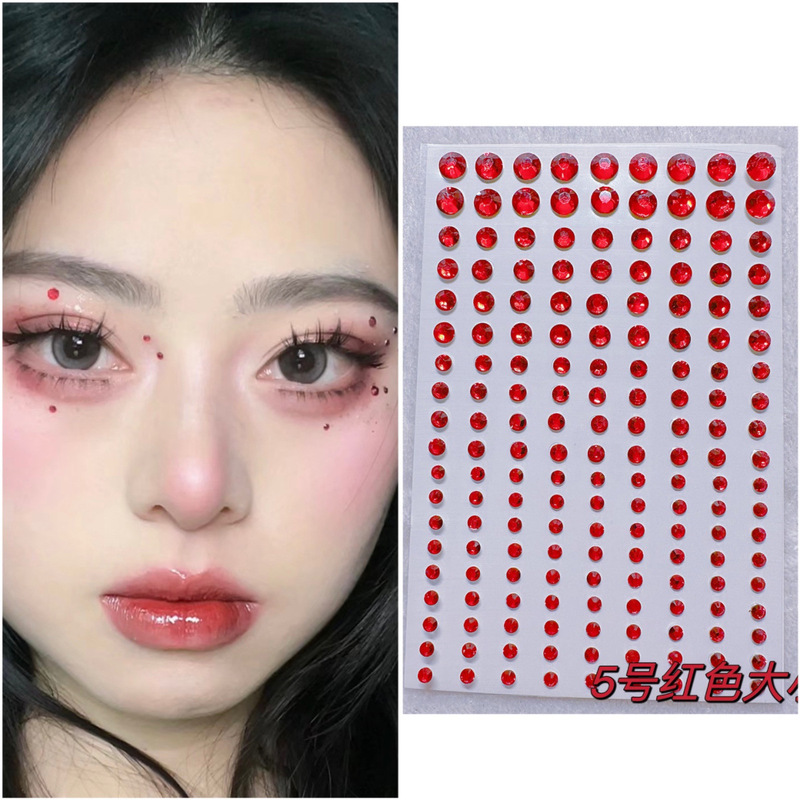 Purple Rhinestone Face Stickers Music Festival Support Makeup Stage Performance Eye Makeup Shiny Rhinestones Tear Rhinestones Nail Art Decoration Shiny