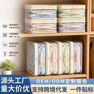 跨境四件套收纳袋透明PVC衣物棉被防潮袋卧室衣柜整理防尘储物袋