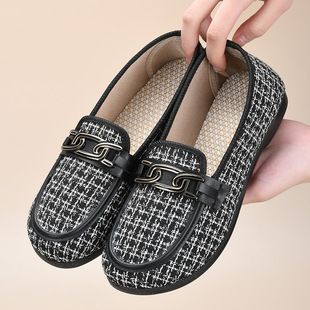 Spring and Autumn Old Beijing Cloth Shoes Women's Fashion Cloth Shoes Soft Sole Casual Middle-Aged and Elderly Mom Shoes Shallow Mouth Women's Shoes Dropshipping