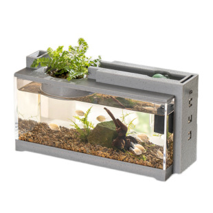 Micro Landscape Fish Tank Small Creative Filter Silent Flowing Water Office Desk Home Fortune Ornaments Heated Tropical Fish