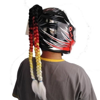 Cross-Border Hot-Selling Double Ponytail Wig: Motosiklet dəbilqələri - four-colors-2