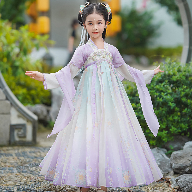 Hanfu for Girls, Autumn Children's Traditional Chinese Clothing, 2026 New Style, National Style Tang Suit, Ancient Style Little Girl Autumn Princess Dress