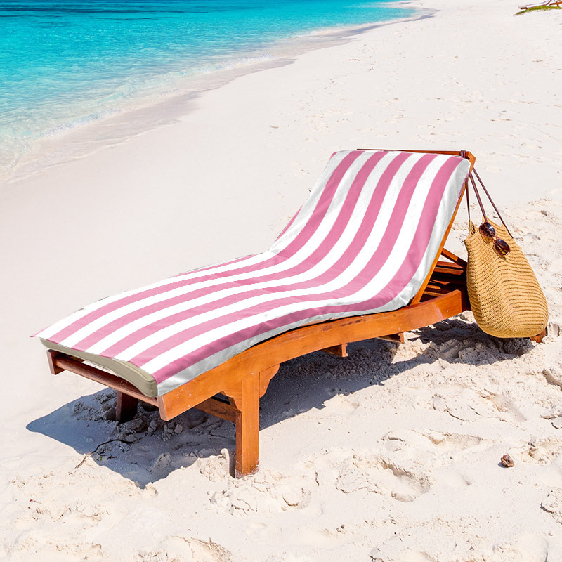 Funda para Silla de Playa a Rayas, Superventas Transfronterizos, de Terciopelo de Doble Cara con Estampado, Secado Rápido, para Tumbona de Playa, Cojín para Tumbona de Piscina