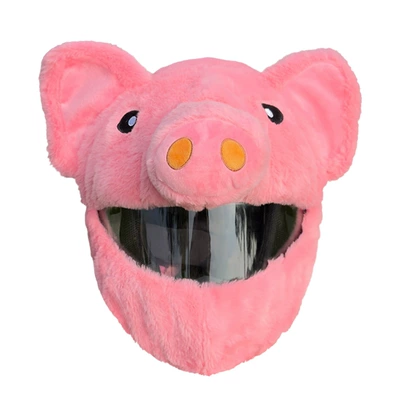 Cross-Border Plush Personalized Animal Dəbilqə (Kaska) aksesuarları - pink-pig