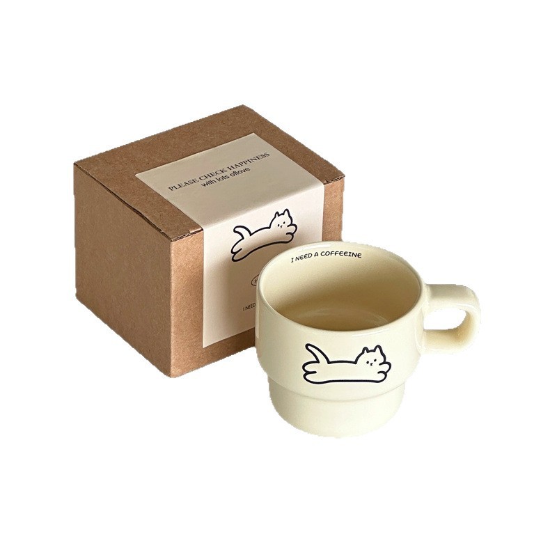 生日礼品女生可爱猫咪杯子ins风情侣闺蜜伴手礼物陶瓷咖啡杯水杯|undefined