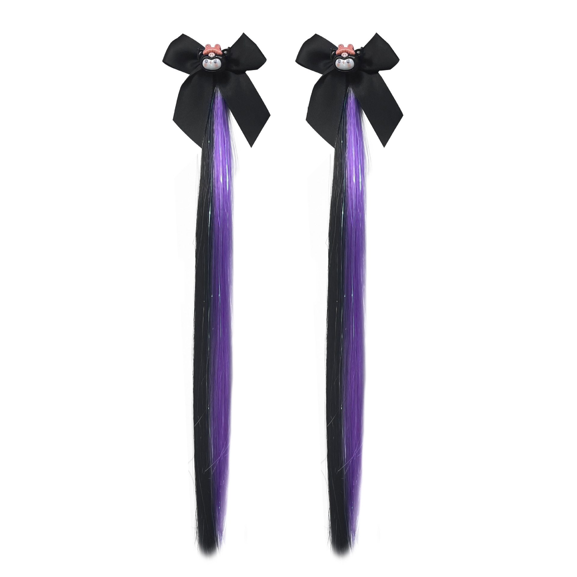 검은 활 kuromi 머리 조각