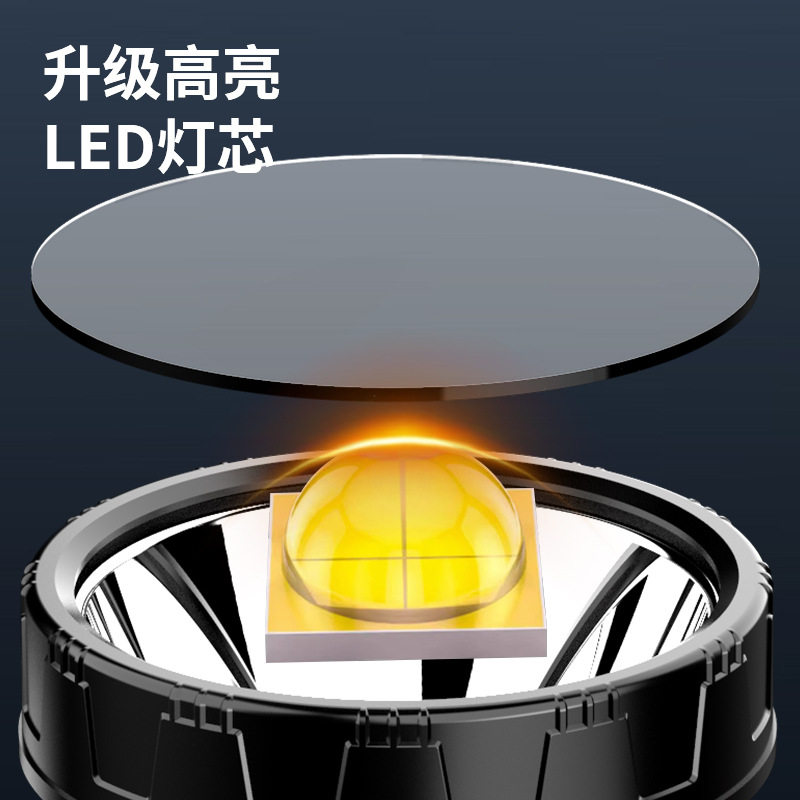 Lámpara portátil de luz fuerte, reflector de aleación de aluminio de emergencia solar para exteriores, linterna de inundación grande con pantalla eléctrica digital LCD