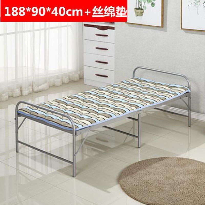 Envío gratis Cama plegable Cama individual Cama de alambre de acero Cama plegable Cama de hierro para el almuerzo Cama simple Cama doble plegable Una pieza al por mayor