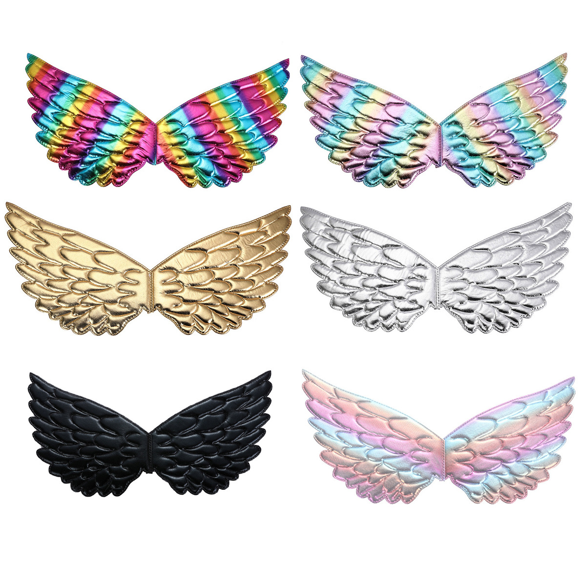 Colorful rainbow wings angel wings children Halloween unicorn wings party cosplay elf wings