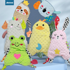 Aipinqi Baby Sleep Companion Comforting Towel—Edible, Infant-Grade Gauze Animal Comfort Doll with Soft Bean Velvet Filling