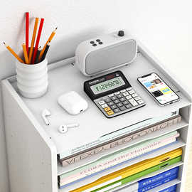 3BSA木质文件架办公室桌上a4纸四层分类资料收纳盒书桌加厚分层置