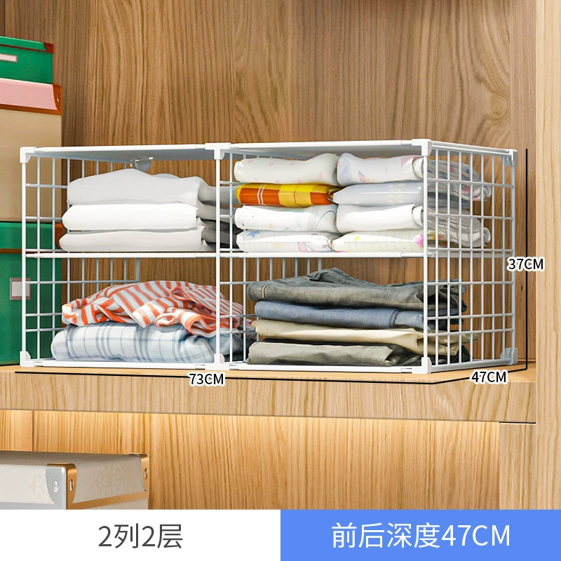 Folding clothes artifact stacking board T -shirt storage shelf shirt short -sleeved storage wardrobe layered folding clothes artifact