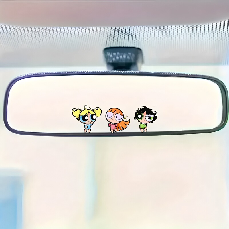 Cross-Border Temu Xiyin New Cute Anime Girl Car Rearview Mirror Stickers Car Decoration Mirror Decals