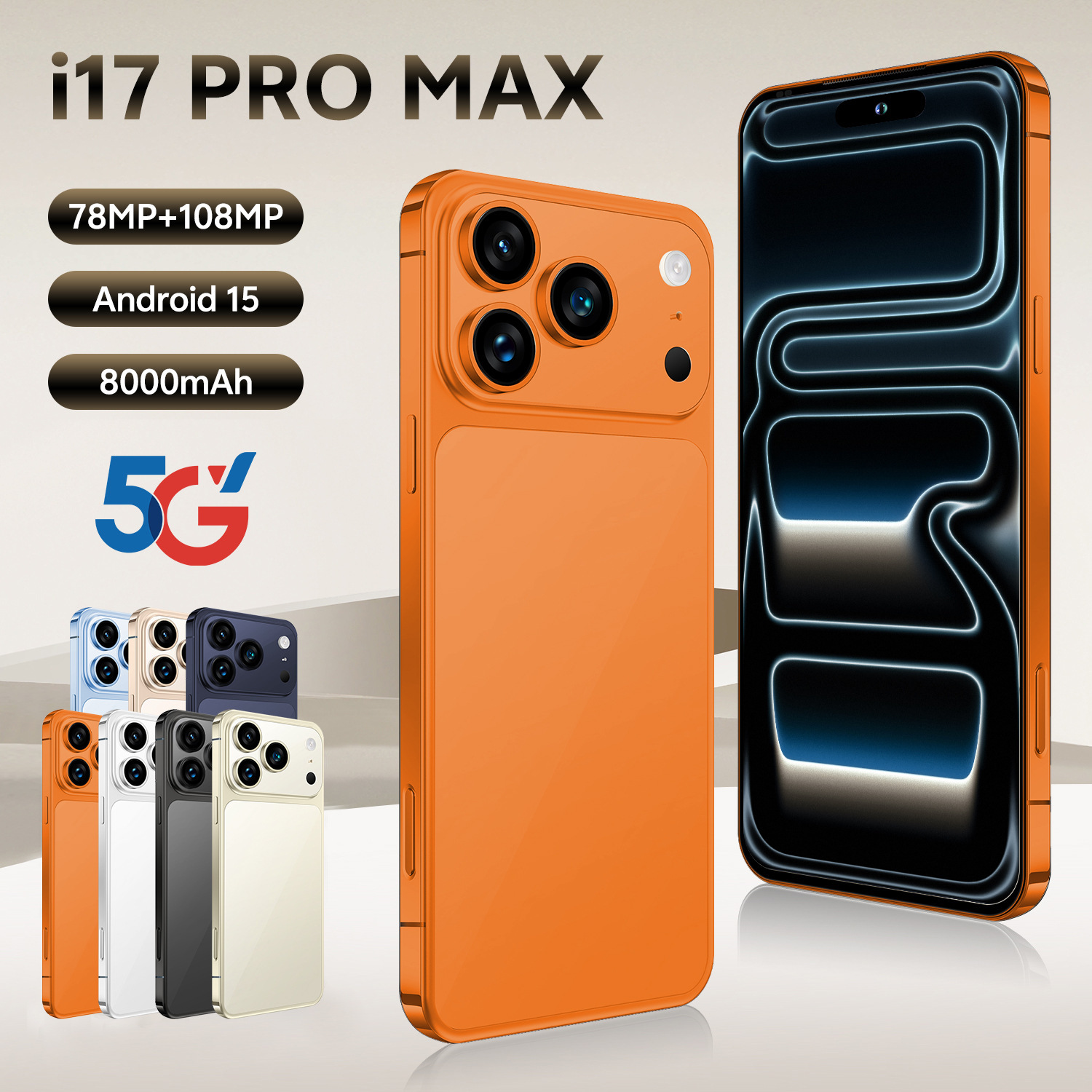 Cross-Border Hot-Selling Export Mobile Phone I17 Pro Max Android Smartphone 16+1t Source Factory Direct Sale