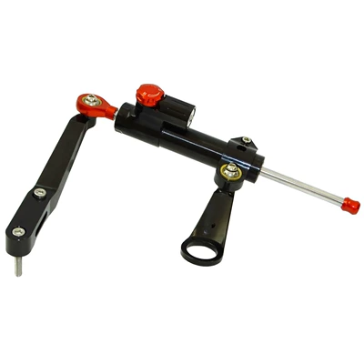 Steering Damper Anti-Shake – Motorcycle frame - black-code-black-rod-red-dot