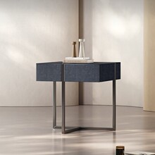 意大利进口磨砂皮床头柜Lcaro意式极简小户型卧室高级床边置物柜