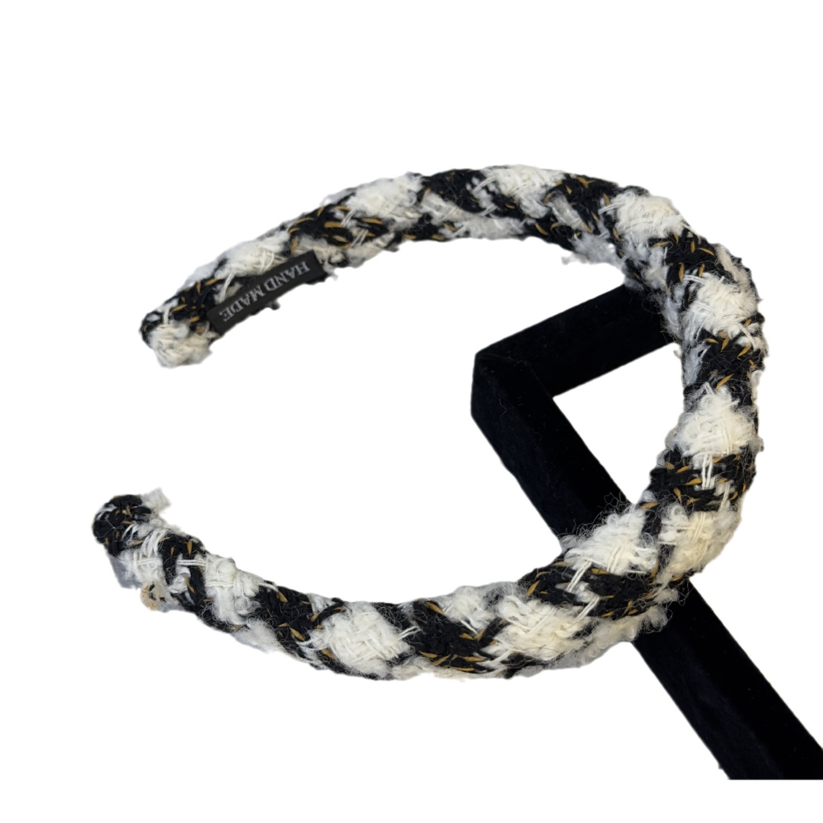 Fascia per capelli scozzese in stile retrò francese 2023 nuova fascia per capelli autunno e inverno spessa in lana con teschio alto e forcina per capelli di alta qualità_voghion.com