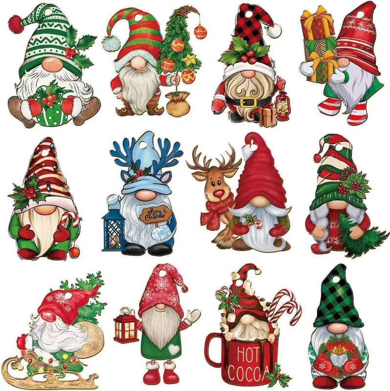 国境を越えた人気のクリスマスドワーフ木製クリスマスツリー装飾ペンダント冬クリエイティブパーティーパーティー木製ペンダント|undefined