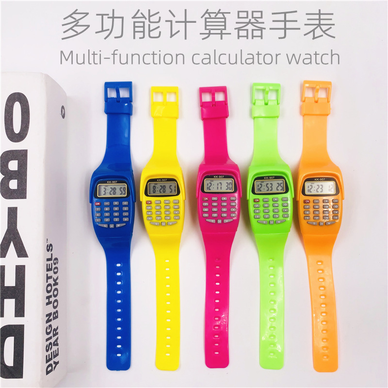Kk-907 Primary and Secondary School Students Exam Calculator Cartoon Digital Watch Student Gift Small Watch Cross-Border Hot Model