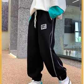 男童秋款裤子2024新款中大童男孩休闲百搭春秋款加绒运动长裤潮棉