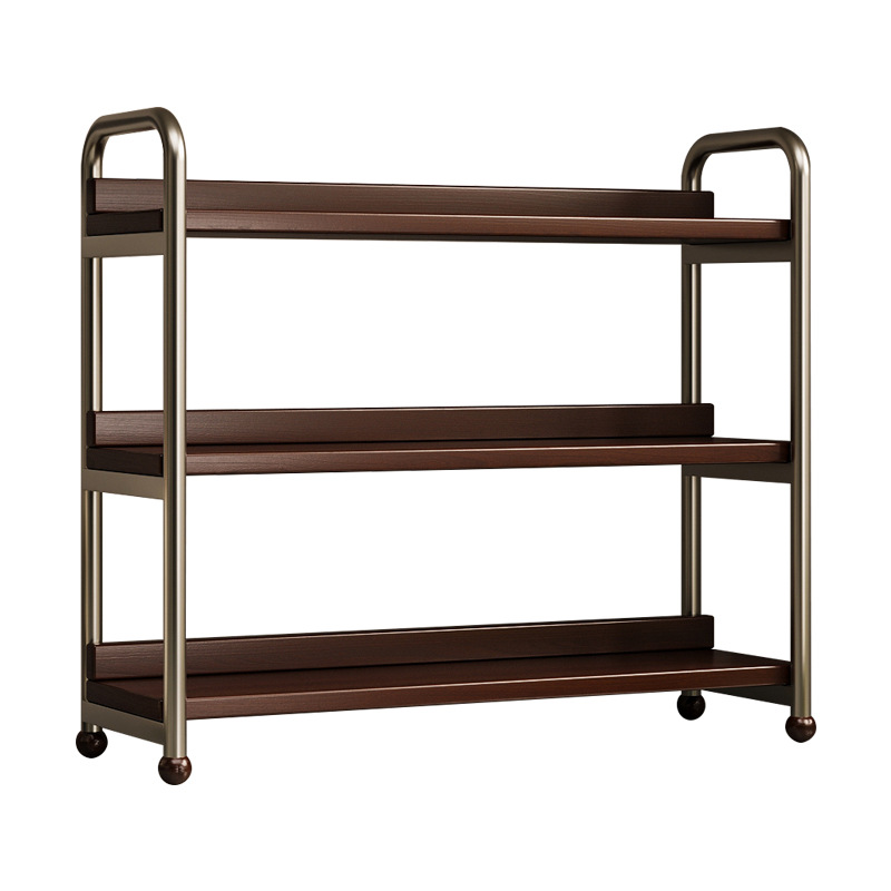 Estante de almacenamiento de cocina Estante de almacenamiento de escritorio doméstico Luz de lujo condimento multicapa Estante de acabado de acero inoxidable Estante de escritorio