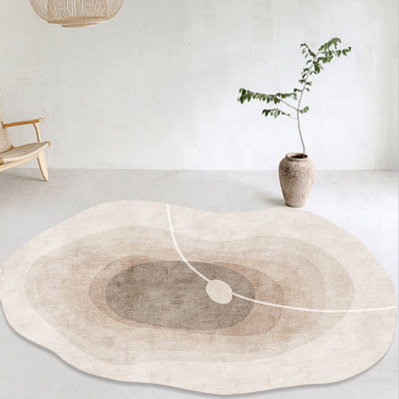 Ins-style irregular wave-shaped faux cashmere rug, simple and dirt-resistant, suitable for living room, sofa, coffee table, bedroom, and bedside decoration