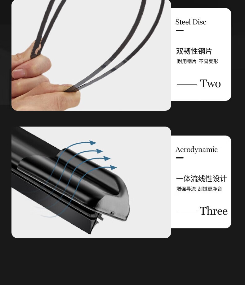 Suitable for Geely Boyue L Wiper Blades, Special Boneless Wipers for 2022, 2023/2024/2025 Models, Silent Operation