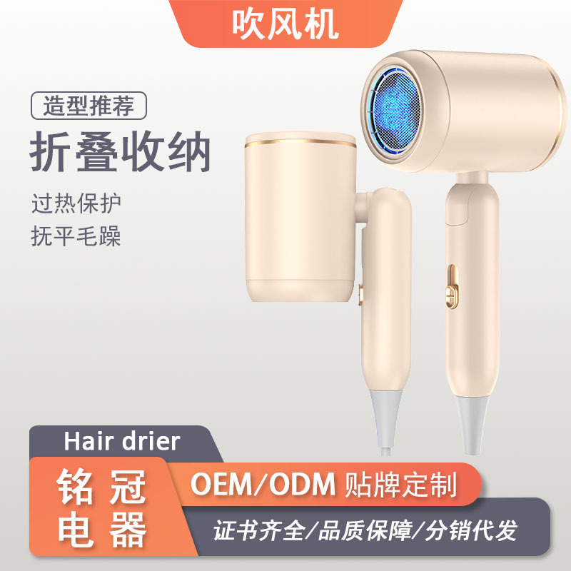 Cross-Border New Foldableing Portable Hair Dryer Household High-Power 1200W/800W Student Hair Dryer European and American Regulations