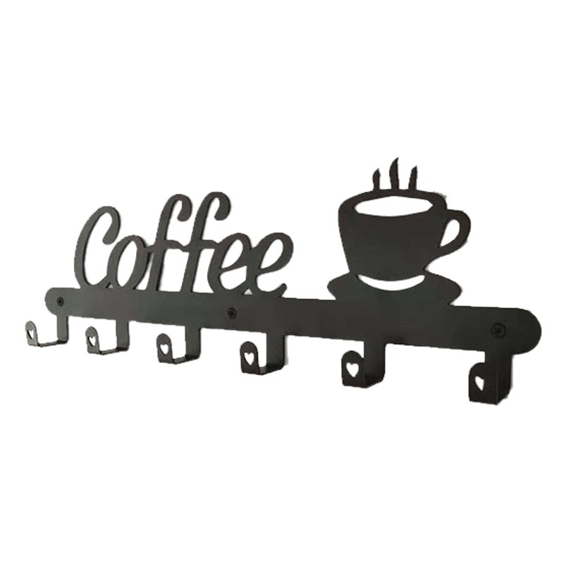 Portavasos de café creativo transfronterizo taza de hierro titular de la cocina taza de almacenamiento montado en la pared estante de almacenamiento ventas directas