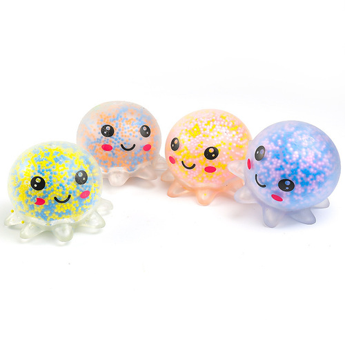 Luminous Light Octopus Squeeze Toy Manufacturer, Octopus Stress Relief Air Balloon TPR Toy Wholesale