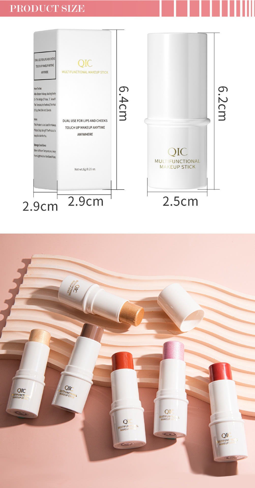 Multifunction Powder Blusher Pen High Gloss Shimmer Makeup Stick_voghion.com