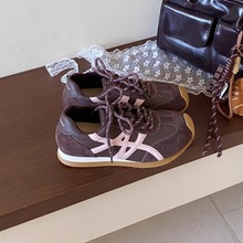 韩版芒果头德训鞋女2025年秋季新款小众翘头小白鞋显脚小休闲单鞋