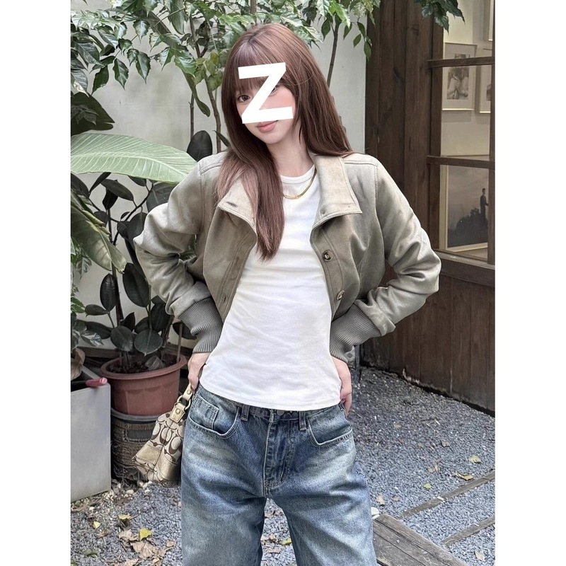美式复古高街酷飒设计感春秋季休闲款百搭气质高修身显瘦时尚外套|undefined