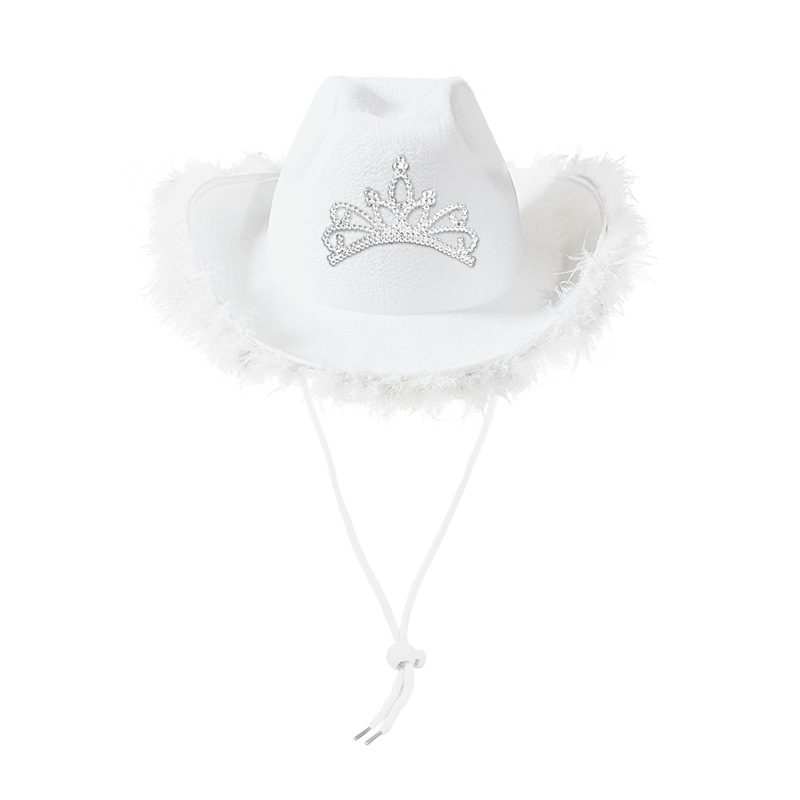 Sombreros de corona de lana sólida, nuevos sombreros de vaqueros industria pesada occidentales, sombreros de Halloween, sombreros de fiesta, sombreros de fiesta