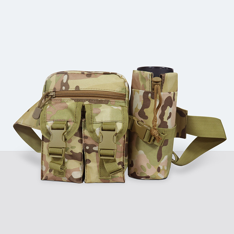 Fábrica de fuente transfronteriza al por mayor bolsa de deportes para acampar al por mayor riñonera de CS al aire libre bolsa de taza de agua multifuncional bolsa de almacenamiento de camuflaje