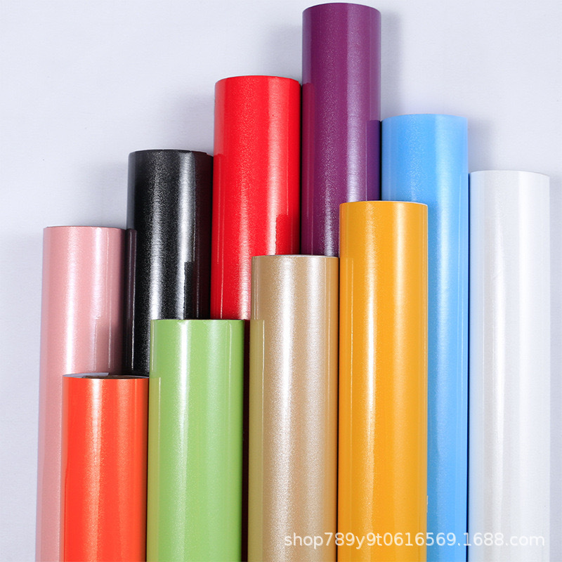 Pearlescent Paint Laser Waterproof Self-adhesive Wallpaper Old Furniture Refurbished Stickers Kitchen Cabinet Thickened Wall Stickers Wallpaper