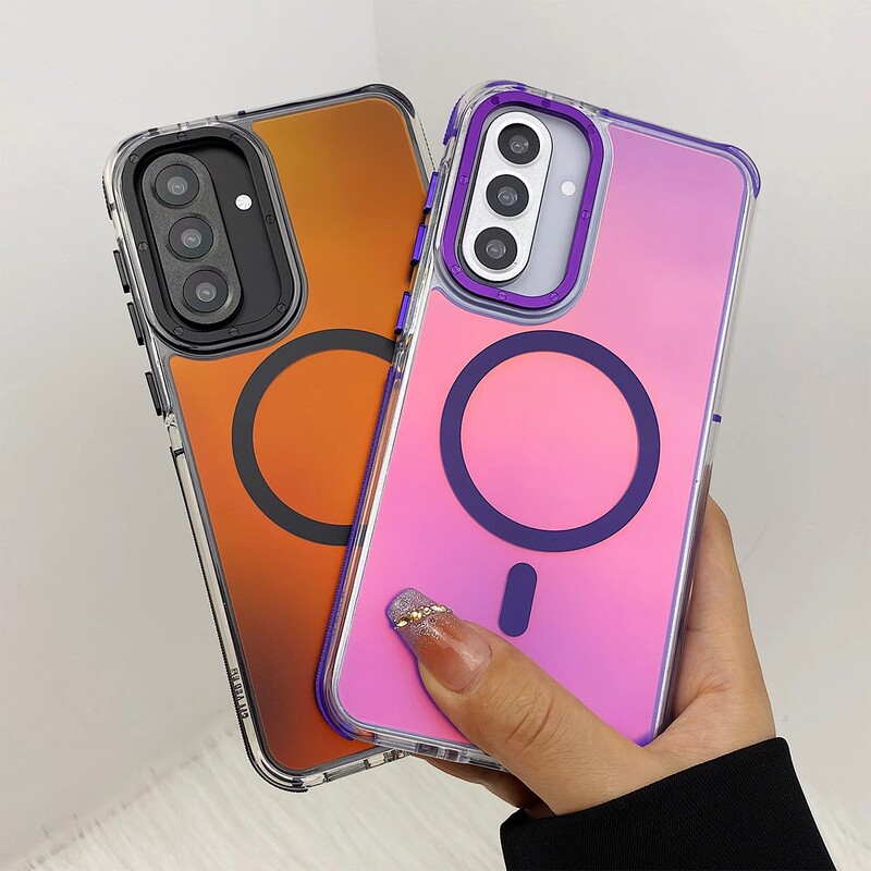 Suitable for Samsung A55 Two-Color Xuncai Chameleon Magnetic Phone Case S23Ultra High-End Anti-Fall Protective Cover