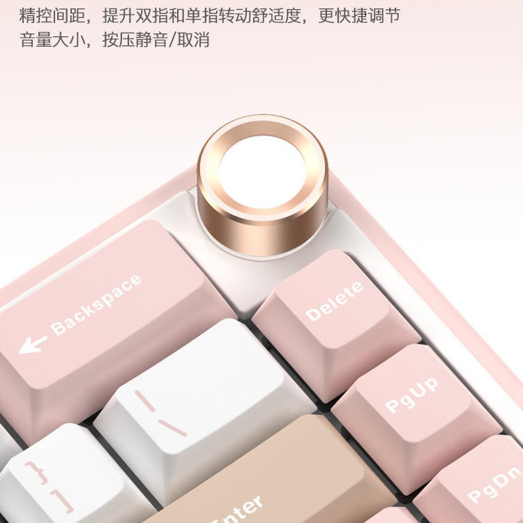 Rkr65カスタマイズされたメカニカルキーボードrgb小型ポータブル女の子ワイヤレスブルートゥース三モードガスケットフルキー挿抜