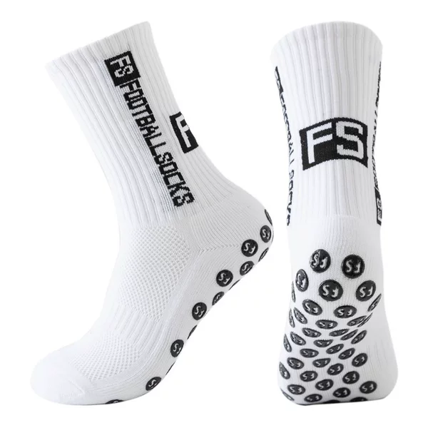 Football Socks Men's Mid-Calf Non-Slip Rubber Sole Letter Sports Socks Personalized High Elastic Breathable Sweat-Absorbent Mesh Cotton Socks Wholesale