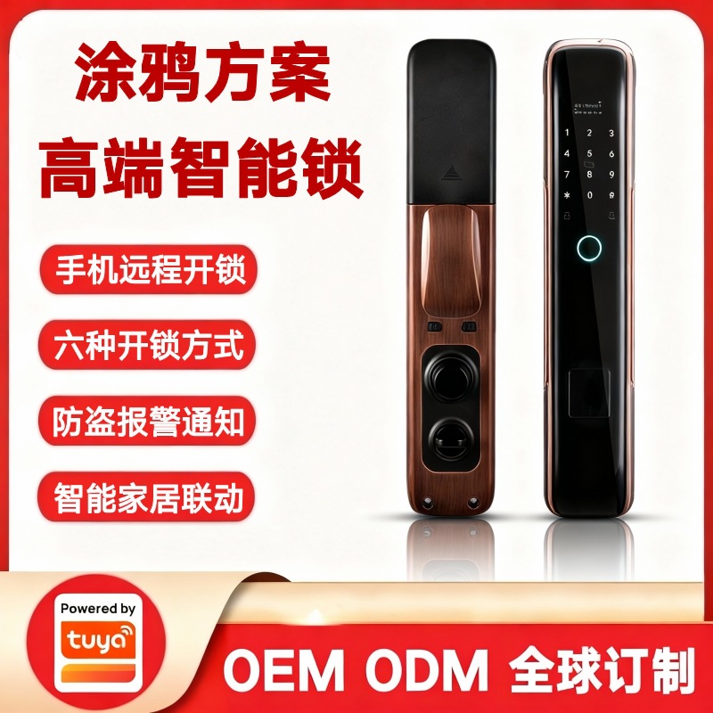 涂鸦方案Wifi智能指纹锁防盗门密码锁手机远程遥控电子门锁IC卡锁