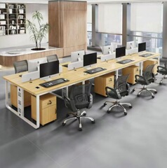 オフィスデスクとチェアの組み合わせ シンプルモダン オフィススタッフ コンピューターデスク 4人用 4人用 6人用 オフィスデスク スタッフステーション