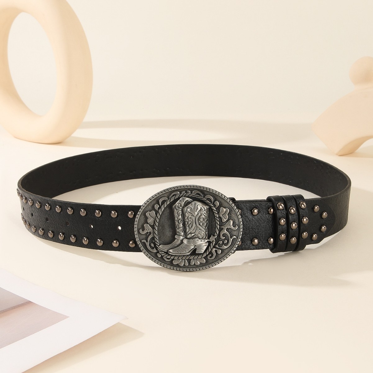 New Trend Belt Fashion Personality Willow Spikes Youth Belt Punk Snap Pants Belt Spot Wholesale_viptrois.com