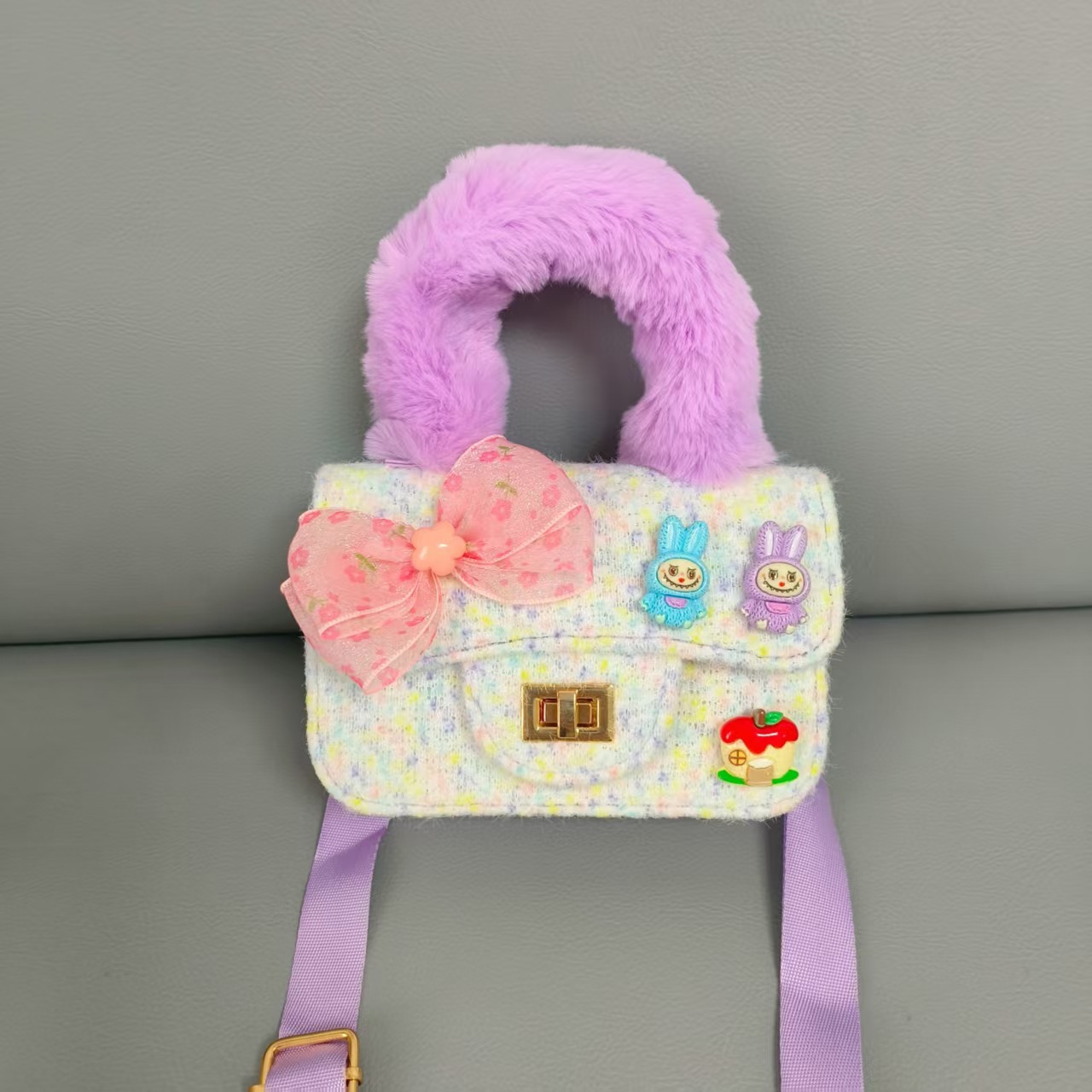 Bolsa de princesa de arco de dibujos animados para niños Año Nuevo bolso de hombro bolso de cadena pequeña bolsa de accesorios de viento fragante