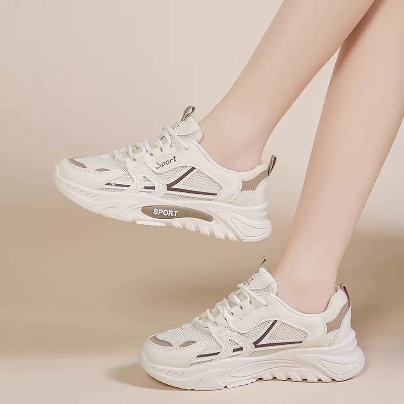Новые популярные дышащие кроссовки для женщин 2025 лето новые белые кроссовки с перфорацией студенческие повседневные спортивные кроссовки