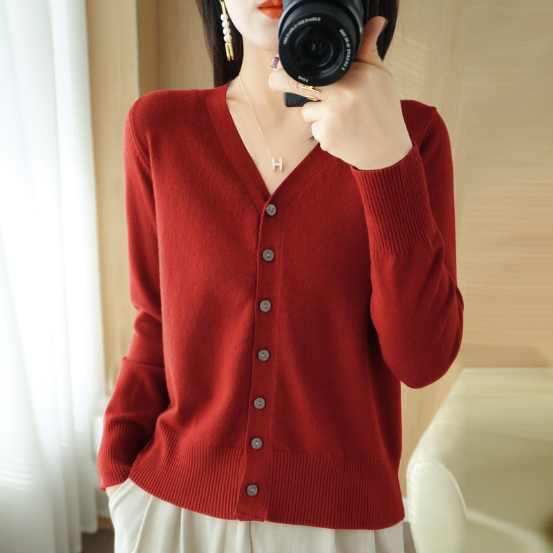 Cross-Border Autumn Knitted Women's Long-Sleeved Sweater Jacket Spliced ​​Large Size Top American Retro College Style Knitted