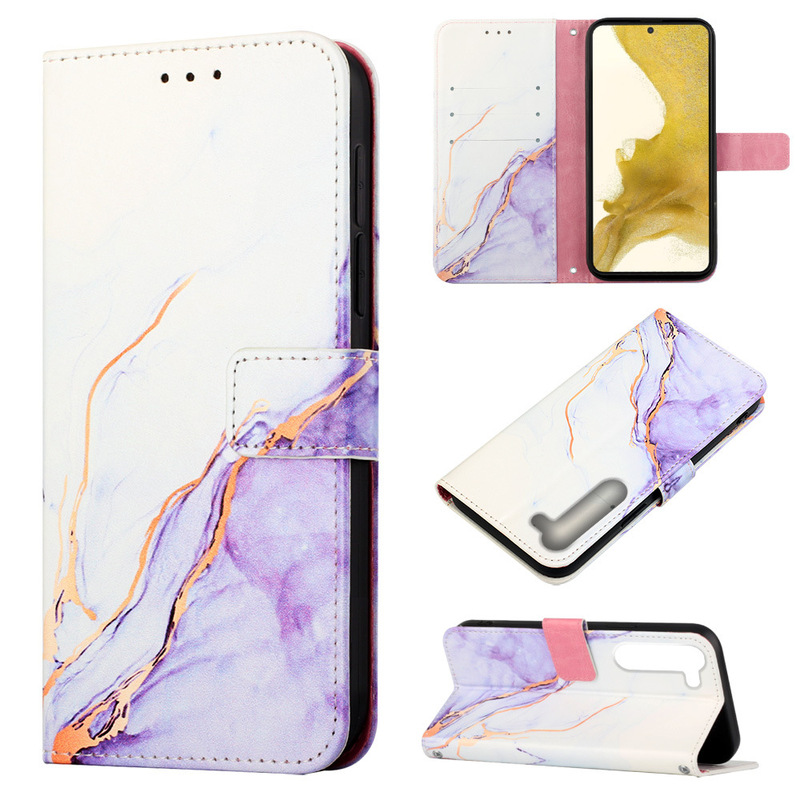 Marble Stitching Suitable for Xiaomi 14t 5g Hot Stamping Mobile Phone Leather Case Poco F7 5g Painted Card
