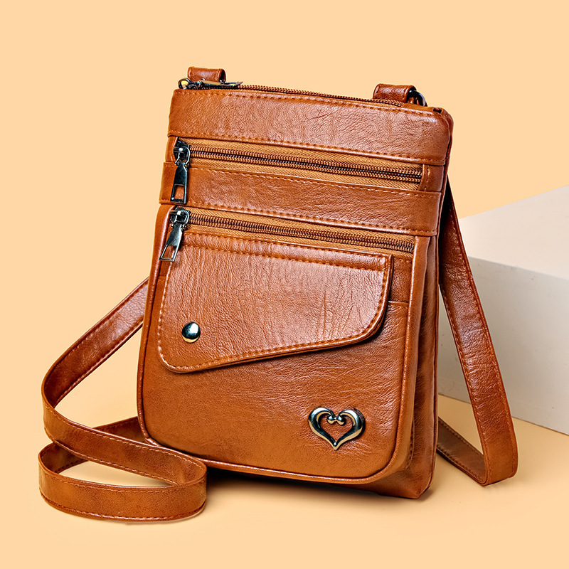 Cross-Border Mobile Phone Bag for Women New European and American Fashion Retro Soft Leather Women's Bag Shoulder Bag Summer Versatile Crossbody Coin Purse